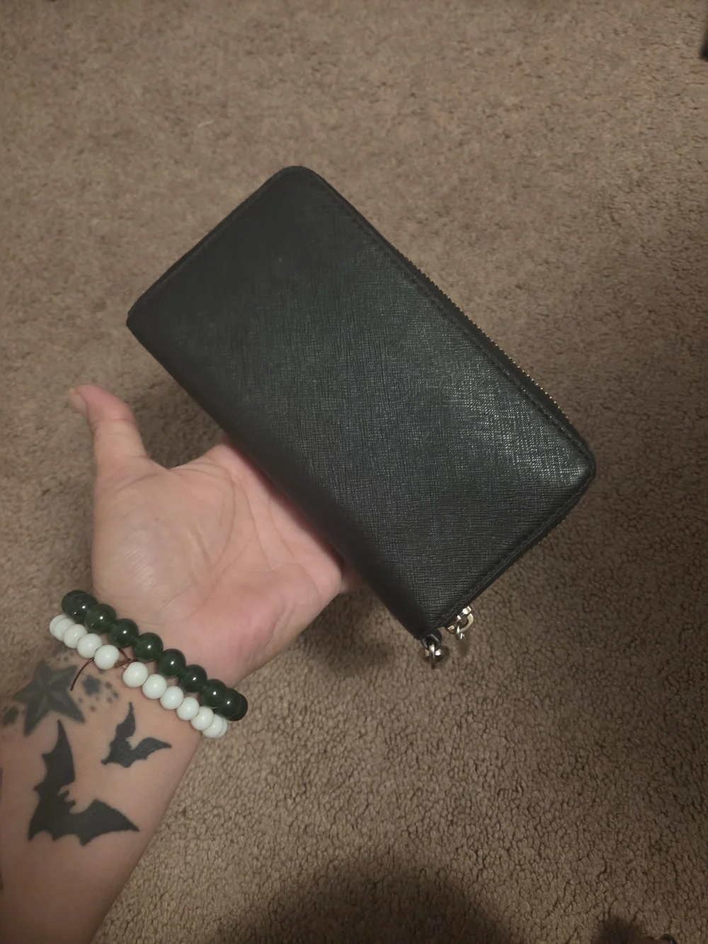 Michael Kors Black Saffiano Zip Wallet